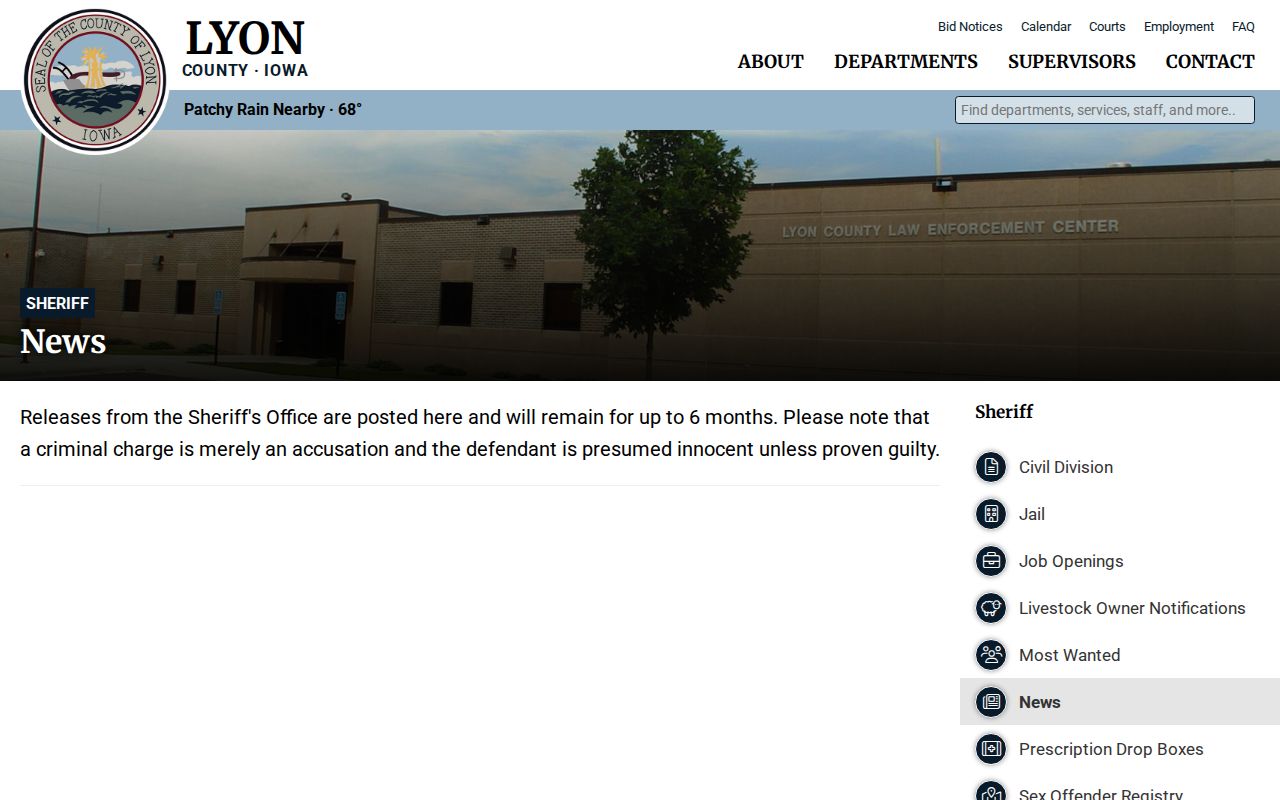 Lyon County Sheriff News arrest report context and online availability